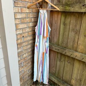 Colorful Striped Halter Jumpsuit